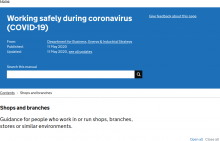 Working safely during coronavirus (COVID-19): Shops and branches